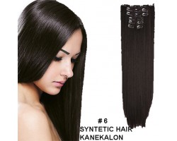 Clip In Extensions 20" (ca 50 cm) 10 del Färg 6